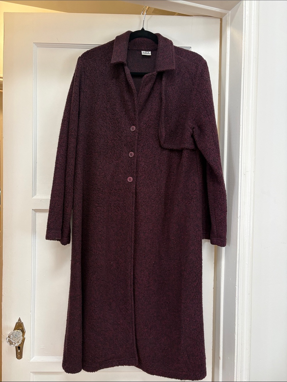 AKA Women's Long Trench Coat in Plum